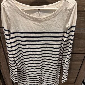 Long sleeve striped Gap dress. Can become quarter sleeve with button on arm.